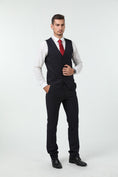Load image into Gallery viewer, Grey Black Navy Stripe Men's 3 Piece Set