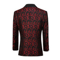 Load image into Gallery viewer, Burgundy Unique Patterned Men's Blazer for Party, Wedding and Business