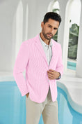 Load image into Gallery viewer, Seersucker Striped Men's Summer Blazer