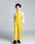 Load image into Gallery viewer, Yellow Popular Suits 5 Piece Boys Suits