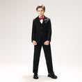 Charger l'image dans la visionneuse de la galerie, Black Woolen Elegant 5 Piece Boys Suits