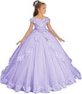 Load image into Gallery viewer, Flower Girl Dress for Wedding Off Shoulder Appliques Tulle Pageant Dress