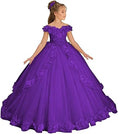 Load image into Gallery viewer, Flower Girl Dress for Wedding Off Shoulder Appliques Tulle Pageant Dress