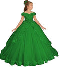 Load image into Gallery viewer, Flower Girl Dress for Wedding Off Shoulder Appliques Tulle Pageant Dress