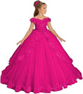 Load image into Gallery viewer, Flower Girl Dress for Wedding Off Shoulder Appliques Tulle Pageant Dress