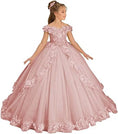 Load image into Gallery viewer, Flower Girl Dress for Wedding Off Shoulder Appliques Tulle Pageant Dress