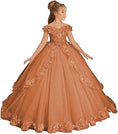 Load image into Gallery viewer, Flower Girl Dress for Wedding Off Shoulder Appliques Tulle Pageant Dress