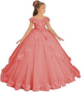 Load image into Gallery viewer, Flower Girl Dress for Wedding Off Shoulder Appliques Tulle Pageant Dress