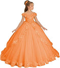 Load image into Gallery viewer, Flower Girl Dress for Wedding Off Shoulder Appliques Tulle Pageant Dress