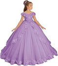 Load image into Gallery viewer, Flower Girl Dress for Wedding Off Shoulder Appliques Tulle Pageant Dress