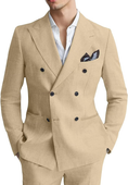 Load image into Gallery viewer, Men's Linen Double Breasted 2 Piece Suits