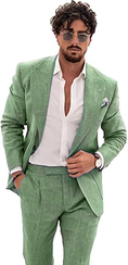Load image into Gallery viewer, Summer Casual Linen Men's 2 Piece Suit Blazer Pants Set