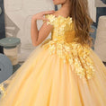 Load image into Gallery viewer, Flower Girl Dress for Wedding Off Shoulder Appliques Tulle Pageant Dress