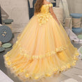 Load image into Gallery viewer, Flower Girl Dress for Wedding Off Shoulder Appliques Tulle Pageant Dress