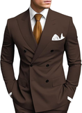 Charger l'image dans la visionneuse de la galerie, Double Breasted Peak Lapel 2 Piece Mens Slim Fit Suit