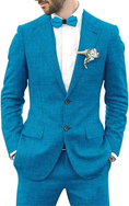 Bild in Galerie-Betrachter laden, Summer Slim Fit Jacket Pant 2 Piece Linen Men Suits