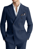 Load image into Gallery viewer, Men's Linen Double Breasted 2 Piece Suits
