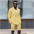 Load image into Gallery viewer, Linen Casual Slim Fit Cotton Men Blazer & Shorts Suits