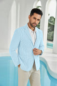 Load image into Gallery viewer, Seersucker Striped Men's Summer Blazer