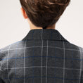 Bild in Galerie-Betrachter laden, Dark Grey Plaid Elegant 5 Piece Boys Suits