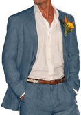 Charger l'image dans la visionneuse de la galerie, Summer Casual Beach Wedding 2 Piece Linen Men Suits