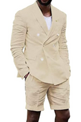 Load image into Gallery viewer, Linen Casual Slim Fit Cotton Men Blazer & Shorts Suits