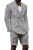 Load image into Gallery viewer, Linen Casual Slim Fit Cotton Men Blazer & Shorts Suits