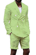 Load image into Gallery viewer, Linen Casual Slim Fit Cotton Men Blazer & Shorts Suits