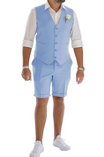 Load image into Gallery viewer, Men's Linen Summer Suits 2 Piece Causal Suits Vest and Shorts Tailored Fit 2025