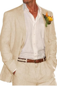 Charger l'image dans la visionneuse de la galerie, Summer Casual Beach Wedding 2 Piece Linen Men Suits