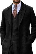 Load image into Gallery viewer, Retro Tweed Herringbone Long Blazer 3 Pieces Mens Suits 3690
