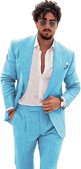 Load image into Gallery viewer, Summer Casual Linen Men's 2 Piece Suit Blazer Pants Set