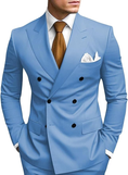 Charger l'image dans la visionneuse de la galerie, Double Breasted Peak Lapel 2 Piece Mens Slim Fit Suit