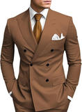 Charger l'image dans la visionneuse de la galerie, Double Breasted Peak Lapel 2 Piece Mens Slim Fit Suit