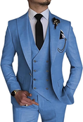 Load image into Gallery viewer, Stylish Peak Lapel Double Breasted One Button 3 Piece Men's Suit