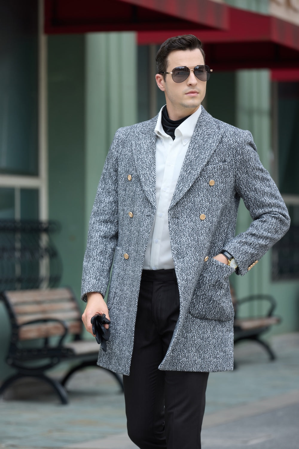 Men's Wool Coat Winter Double Breasted Long Coat 2780 YuanLu Men's Wool Coat Winter Double Breasted Long Coat 2780 YuanLu