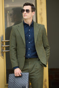 Load image into Gallery viewer, Retro Tweed Woollen Herringbone 2 Pieces Mens Suits 2797