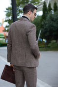 Load image into Gallery viewer, Retro Tweed Herringbone 2 Pieces Mens Suits 2785