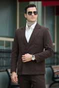 Load image into Gallery viewer, Retro Tweed Herringbone 2 Pieces Mens Suits 2766