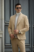Load image into Gallery viewer, Winter Corduroy Peak Lapel 2 Pieces Men's Suits Jacket+Pants 2786