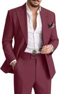 Load image into Gallery viewer, Men's Linen Suit Two-Piece Casual Suit Beach Wedding Party Blazer Pants Set