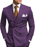 Charger l'image dans la visionneuse de la galerie, Double Breasted Peak Lapel 2 Piece Mens Slim Fit Suit