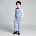 Load image into Gallery viewer, Denim Blue Classic 5 Piece Boys Suits