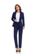 Load image into Gallery viewer, Navy Women's 2 Piece Office Work Suit Set
