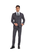 Load image into Gallery viewer, Plaid Men's 3 Piece Slim Fit Suits (MORE COLORS+)