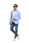 Charger l'image dans la visionneuse de la galerie, Blue Men's Two Button Blazer for Party, Wedding and Business