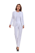 Cargar la imagen en la vista de la galería, White Women's 2 Piece Office Work Suit Set