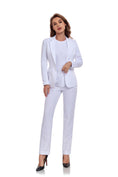 Cargar la imagen en la vista de la galería, White Women's 2 Piece Office Work Suit Set