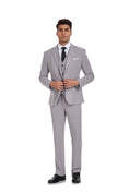 Load image into Gallery viewer, Beige Grey Retro Linen Beach Wedding Summer 3 Pieces Men Suits
