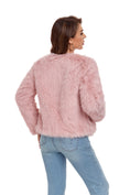 Load image into Gallery viewer, Pink Winter Coats Fleece Cropped Jacket